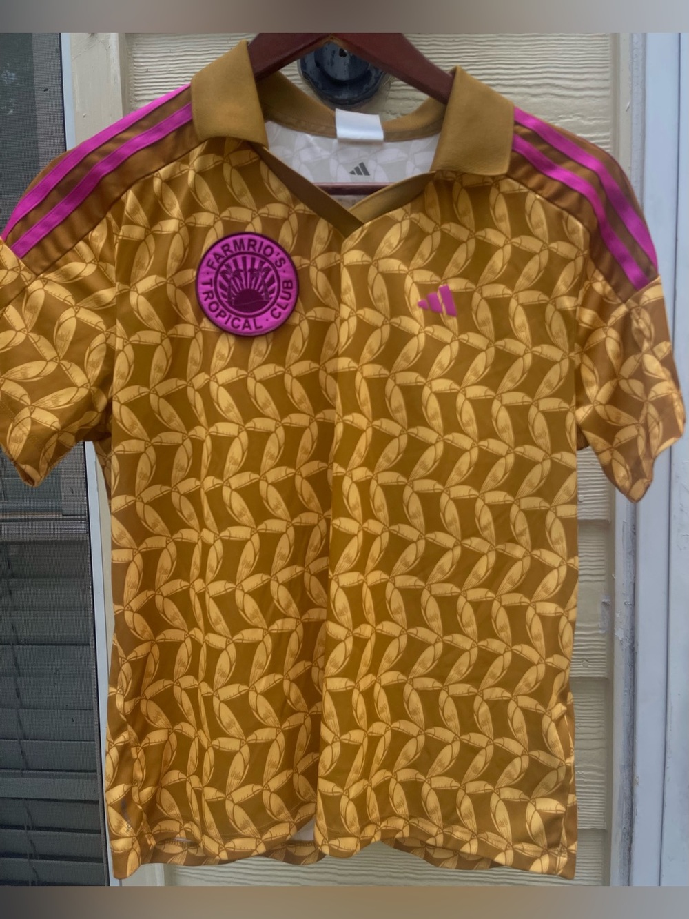 Adidas Farm Rio Soccer Jersey Women’s XS Tropical Polo Shirt Brown